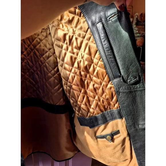 Andrew Marc New York mens black leather insulated coat size XL heavy well made - Picture 4 of 7